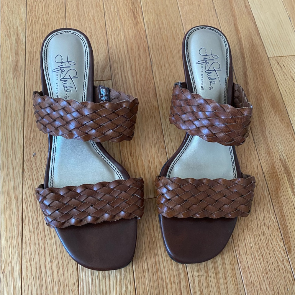 Braided Vegan Leather Sandals (7.5)